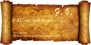 Föcs Volfram névjegykártya